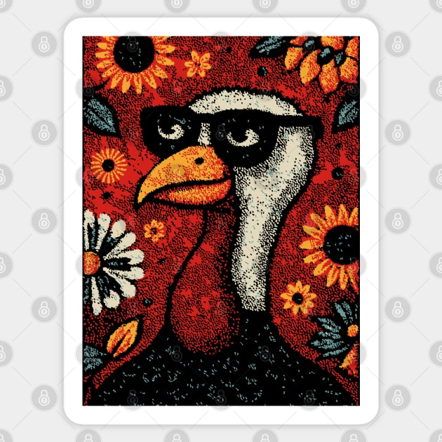 Nerdy Turkey | The Intellectual Gobbler Sticker by TuncGK
